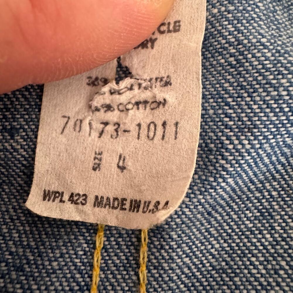 Vintage Levi's Yellow Tab Toddler Kids Rainbow Embroidered Denim Vest Size 4 - Picture 4 of 6